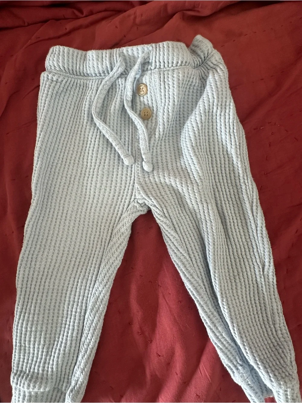 Old Navy Light Blue Waffle Knit Matching Bodysuit & Pants Set